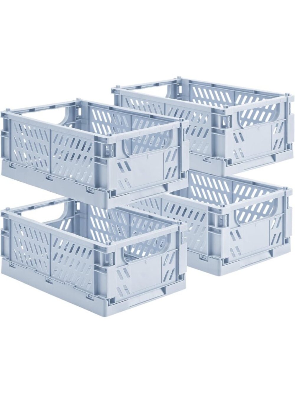 4-Pack Collapsible Pastel Storage Baskets - Mini Organizing Crates for Home